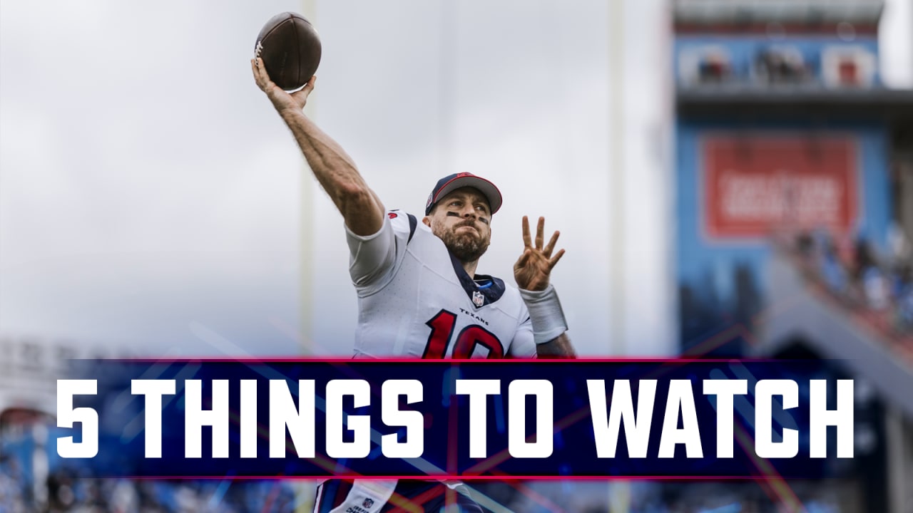 Here are five things to watch when the Houston Texans host the Cleveland Browns on Sunday at NRG Stadium. - Vimarsana News