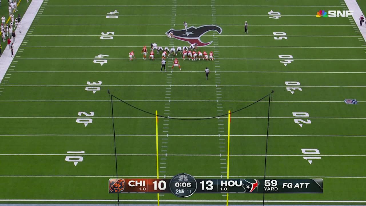 Ka'imi Fairbairn drains 59yard FG to put Texans up six before half