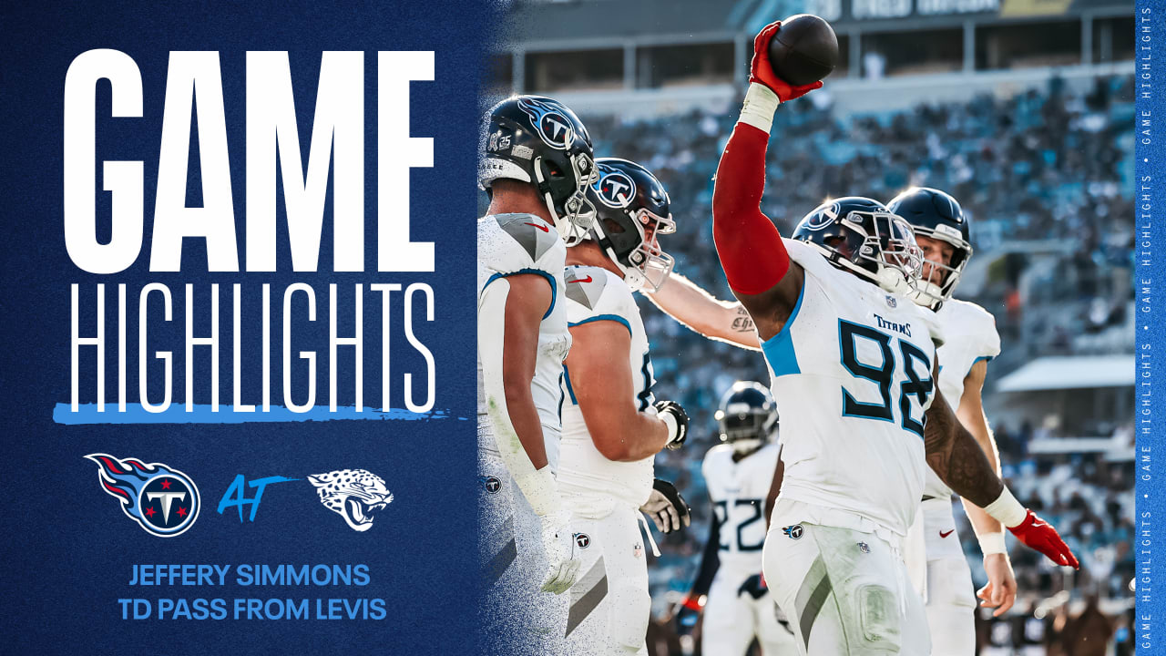 Can'tMiss Play Titans DT Jeffery Simmons Catches TD Pass from Levis vs. Jags Game Highlights