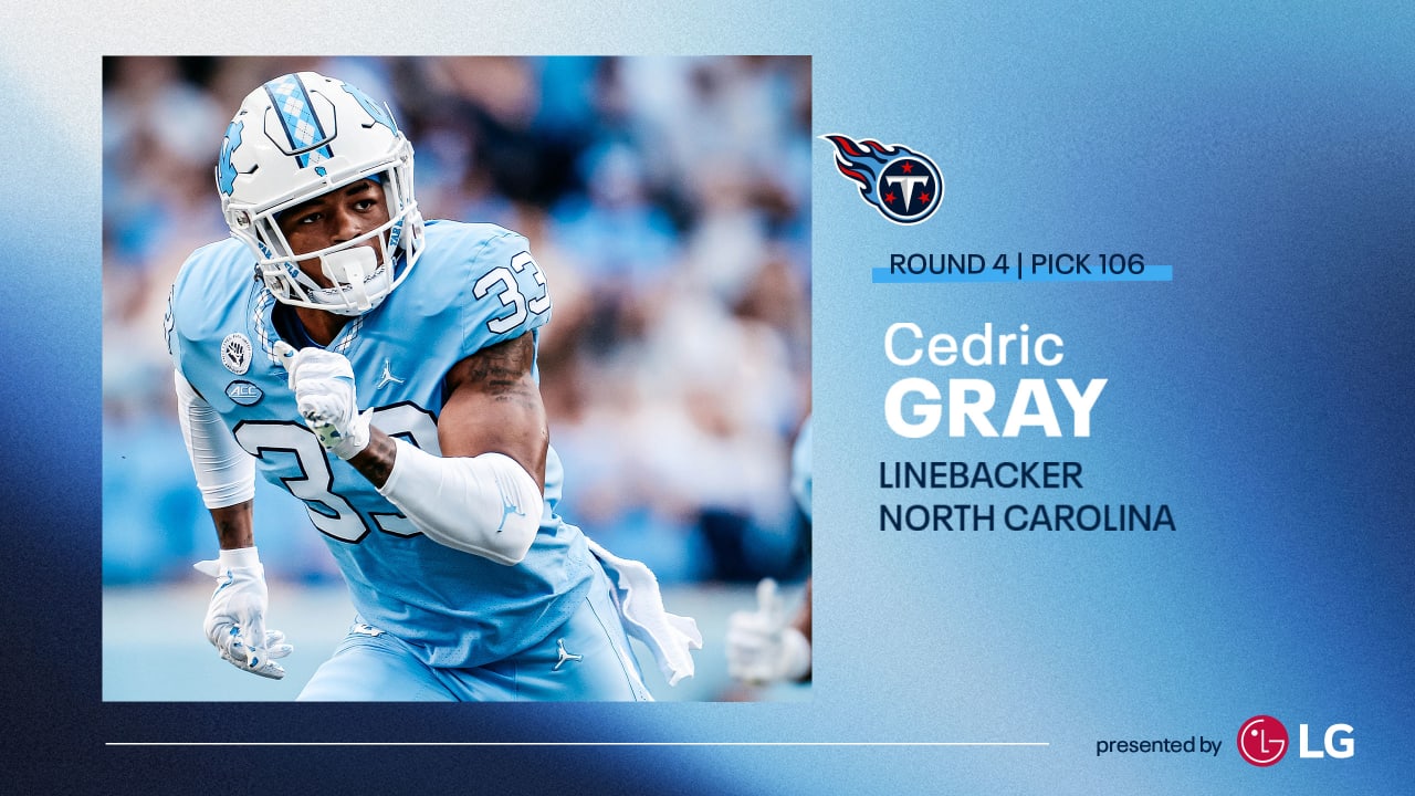 Tennessee Titans Select UNC Linebacker Cedric Gray in Fourth Round of NFL Draft Tennessee Titans Select UNC Linebacker Cedric Gray in Fourth Round of NFL Draft
