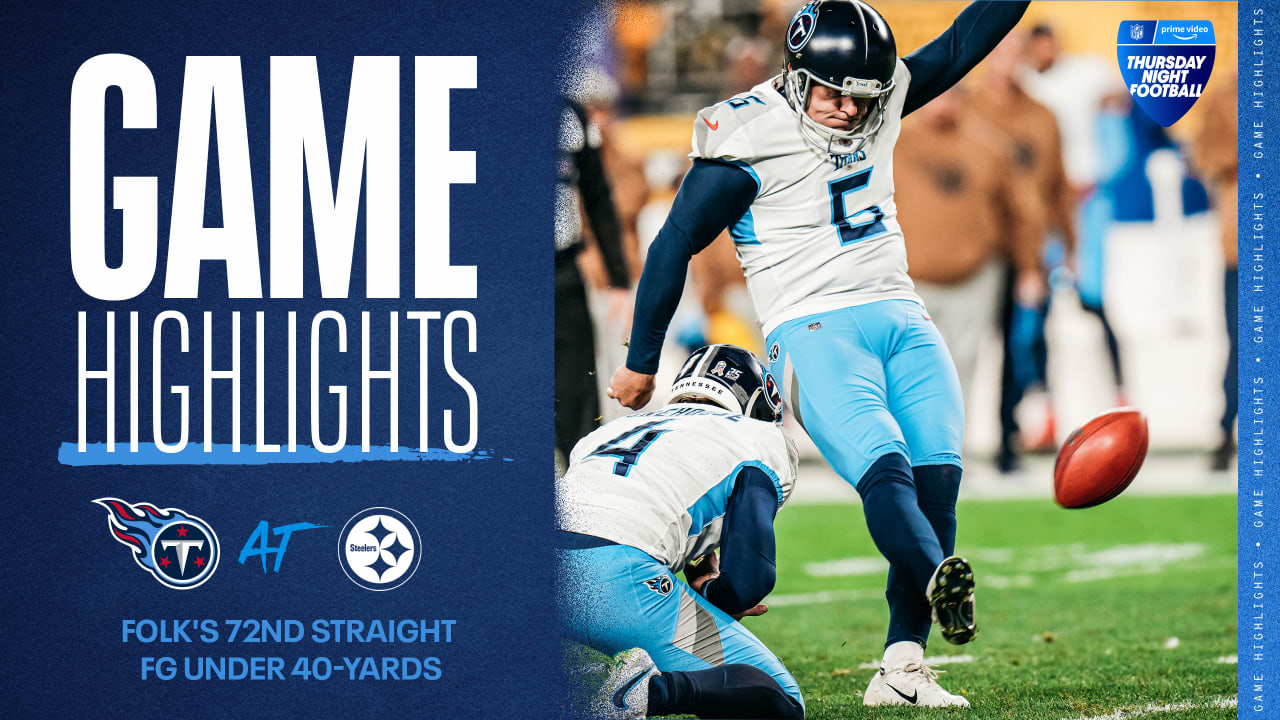 Folk's 72nd-Straight Made FG of 40 Yards or Under puts TEN Ahead at Half | Game Highlights