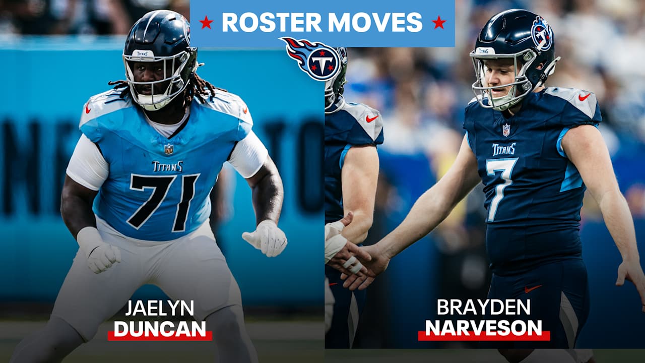 Titans Activate Tackle Jaelyn Duncan From Injured Reserve, Waive Kicker Brayden Narveson