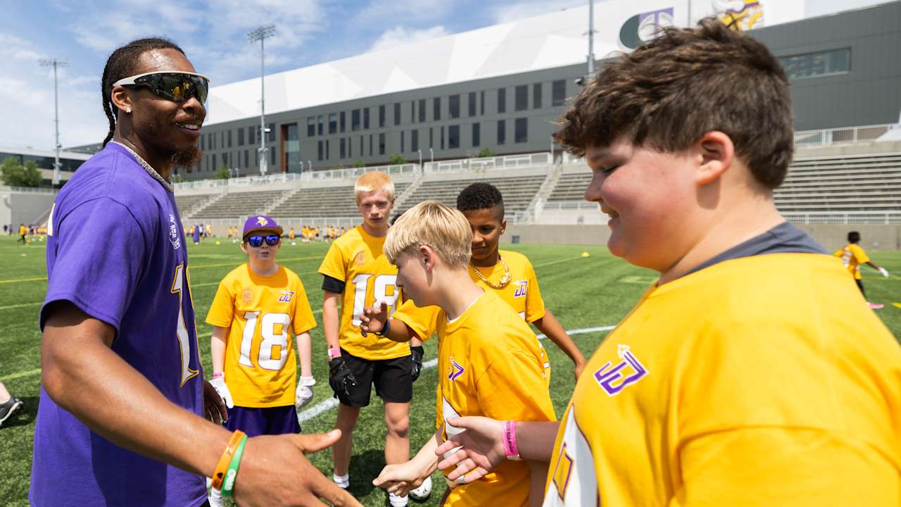 Justin Jefferson Provides Inspiration & Instruction at Youth Flag Football Camp
