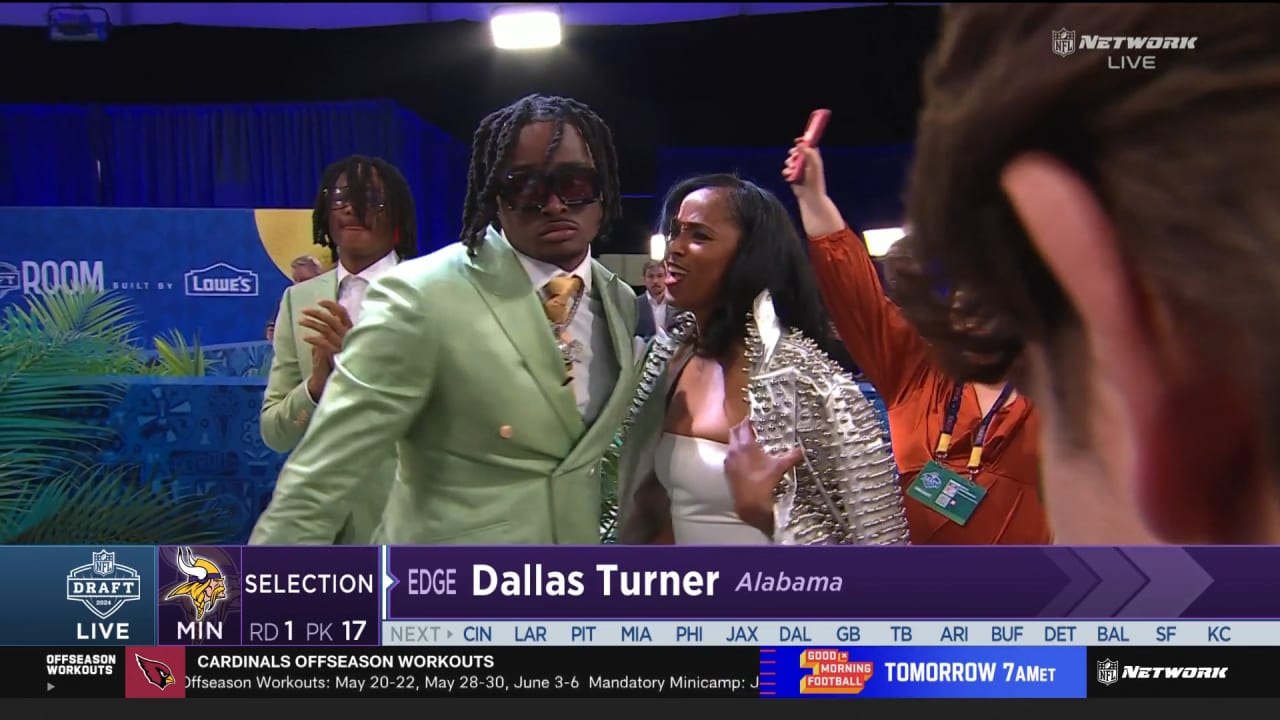 Vikings Select Alabama OLB Dallas Turner With Pick No. 17 In 2024 NFL Draft