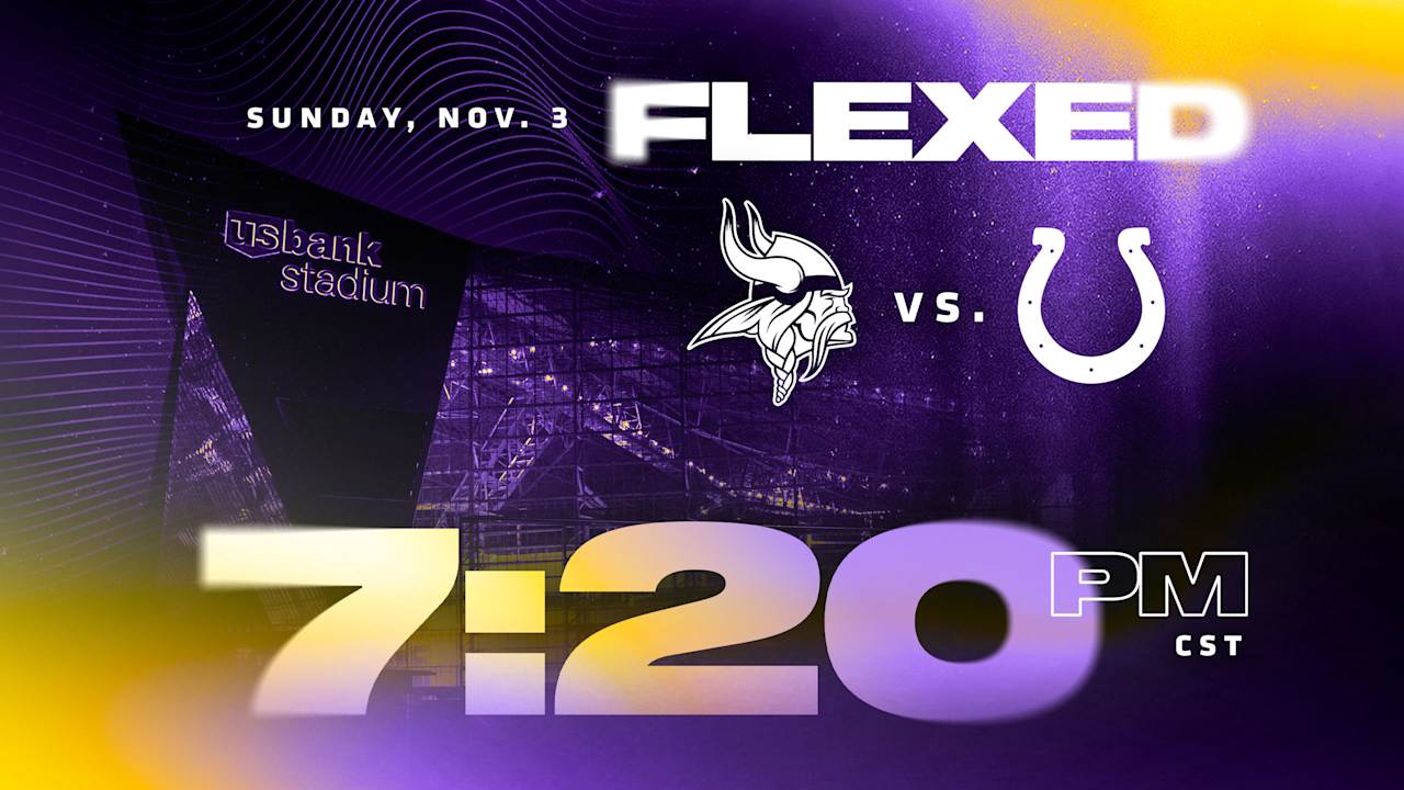 Vikings Vs. Colts Week 9 Game Flexed To Sunday Night Football