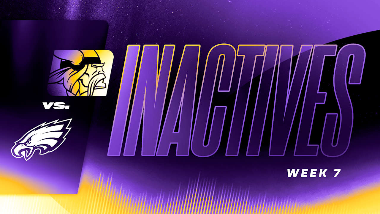 Vikings vs. Eagles Inactives for Week 7 of 2025 Season