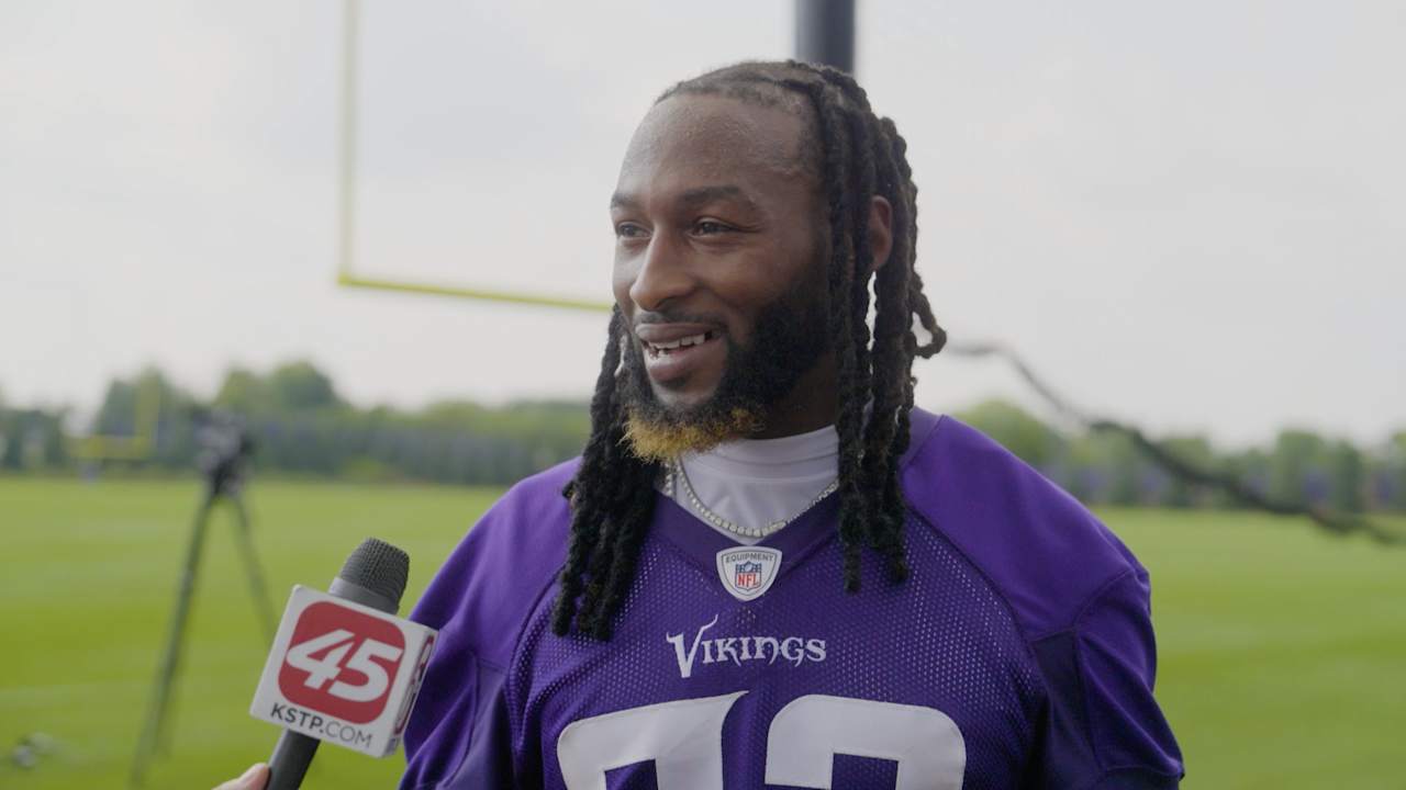 Vikings Players Address Media at TCO Performance Center