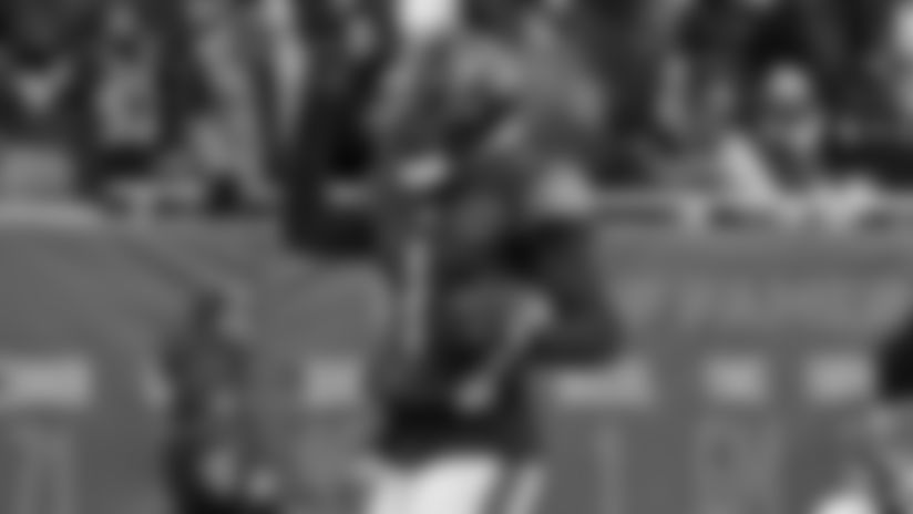 Bears cornerback Jaylon Johnson rips the ball away from Browns receiver Jerry Jeudy in the end zone for an interception, the Bears' third takeaway of the game.