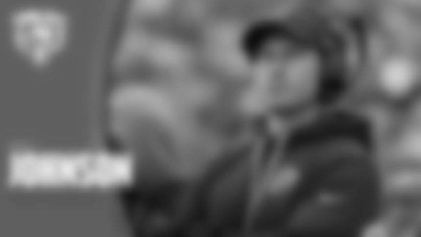 Head coach Ben Johnson addresses the media Wednesday at Halas Hall.