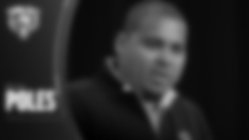 General manager Ryan Poles addresses the media Tuesday from the 2026 NFL Combine.