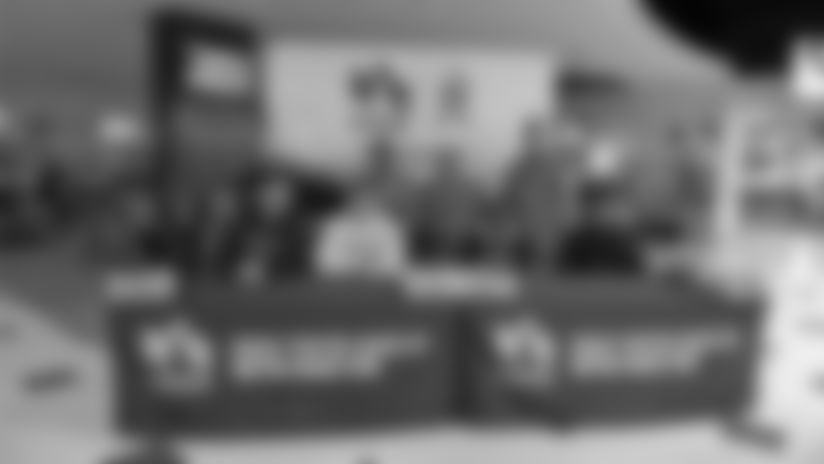 Offensive tackle Theo Benedet, running back Travis Homer, defensive back Josh Blackwell and punter Tory Taylor spent their day off Oct. 21 at Naval Station Great Lakes, touring the facility and meeting military personnel. The visit was made in partnership with USAA and in advance of the Bears’ Salute to Service game against the Giants Sunday at Soldier Field.