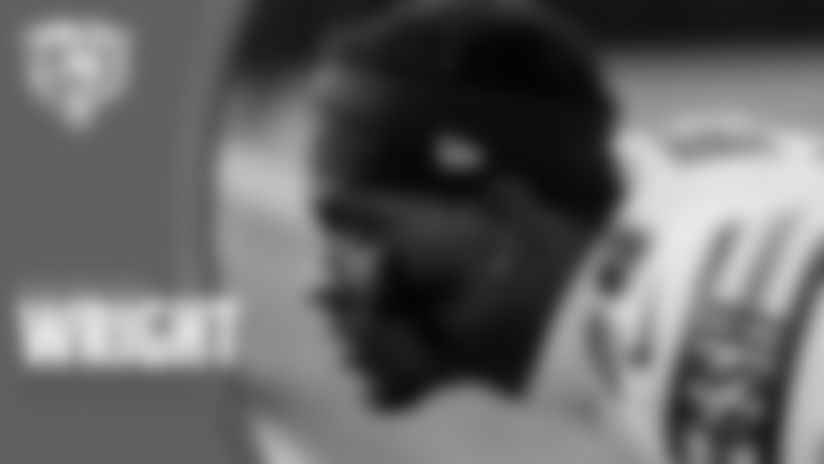 Cornerback Nahshon Wright meets with the media Thursday at Halas Hall after being named NFC Defensive Player of the Month for November.