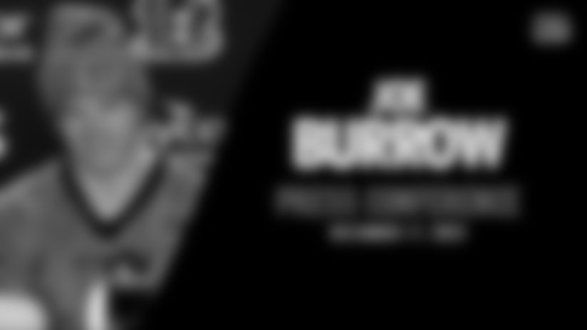 QB Joe Burrow meets with the media ahead of Week 16 against the Miami Dolphins, Wednesday, Dec. 17, 2025.