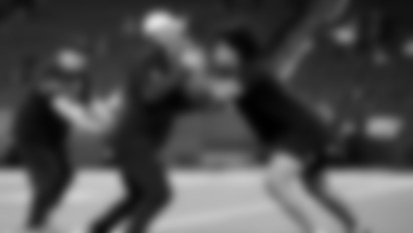 View the best photos of the offensive line at the 2026 NFL Combine.