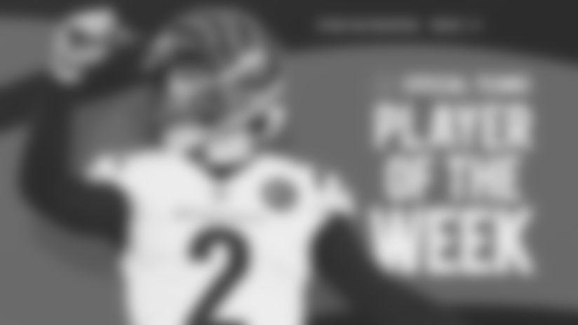 Bengals K Evan McPherson today was named AFC Special Teams Player of the Week for his performance in the team’s 32-14 win at Baltimore in Week 13.