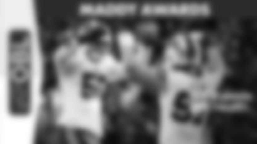 Bills team reporter Maddy Glab joined One Bills Live to hand out this week's Maddy Awards following the team's win over the Browns in Cleveland. She gave hardware to James Cook, Dion Dawkins, Greg Rousseau, and Sean McDermott. She also recognized the turnovers created by the defense and the second half adjustments.