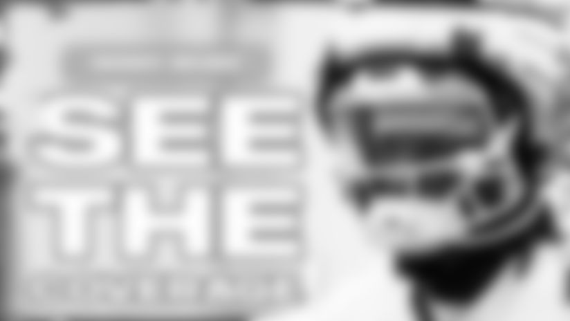 Jerry Jeudy speaks to the media prior to practice.