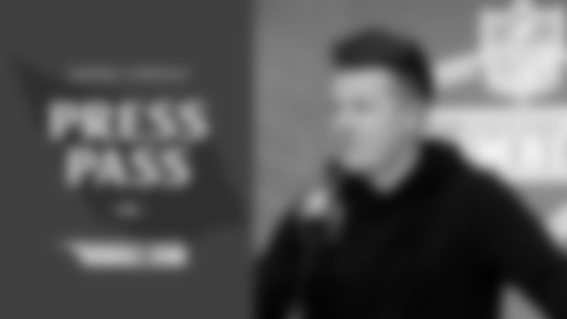 Mike LaFleur addresses the media at the NFL Combine on Tuesday, February 24th.