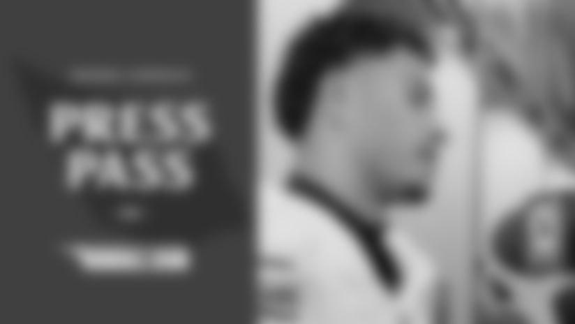 Michael Wilson and Chad Ryland speak with the media in the locker room following the loss to the Falcons in Week 16.