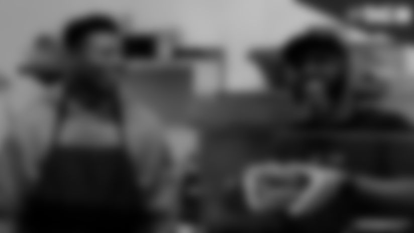 Watch as running back Joshua Kelley visits the Sammiche Shop in Inglewood, California and surprises the owner with a check thanks to the Pepsi Dig In program, dedicated to help diners discover black-owned restaurants while providing resources, mentorship, and training to black restaurateurs.