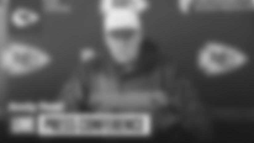 Andy Reid speaks to the media on Friday, December 19.