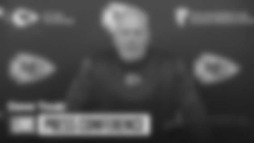 Dave Toub speaks to the media on Thursday, December 11.