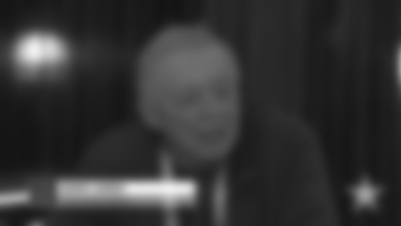 Cowboys Owner/President/General Manager Jerry Jones speaks with media from the NFL Combine and shares that Cowboys plan to be aggressive in free agency, willing to invest now to improve the roster and address defensive needs as the 2026 league year approaches. He also touches on the latest contract negotiations with George Pickens and Brandon Aubrey.