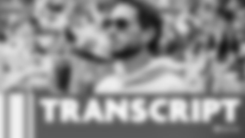 Read the full transcript from Head Coach Mike McDaniel's press conference on Dec 19, 2025.