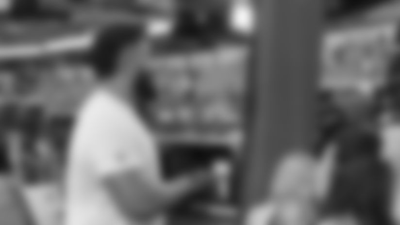 Jordan Mailata recognized some familiar faces in the stands before the game.