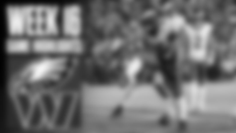 Jalen Hurts threw for two touchdowns, Saquon Barkley rushed for 132 yards and a touchdown, and the defense took over the game in the second half as the Eagles secured the NFC East title, becoming the first team since 2004 to win it in consecutive seasons. Watch the highlights now!