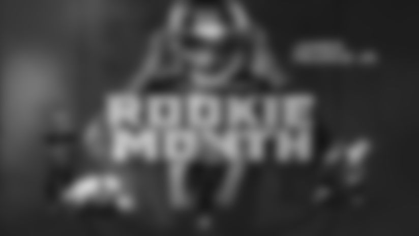 James Pearce Jr.'s outstanding December performance earned him NFL Defensive Rookie of the Month honors. Take a look back at these photos that highlight the plays, moments, and intensity behind his dominant month.