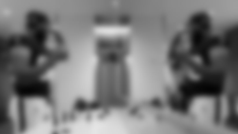 Join us as we take a look back on our favorite photos from inside the locker room during the Atlanta Falcons' 2025-2026 season.