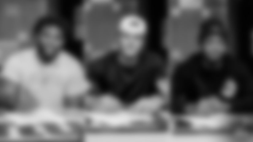 With rookie minicamp underway, the Giants have signed three draft picks -- OL Marcus Mbow, TE Thomas Fidone II and CB Korie Black -- to their rookie contracts.