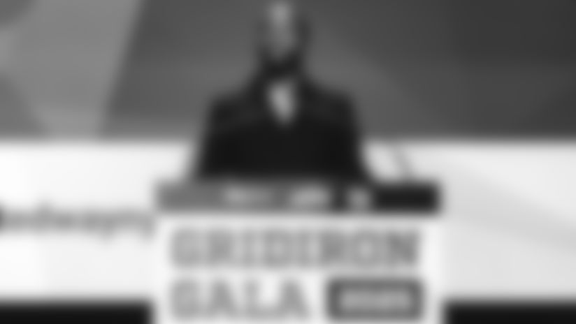 Jets quarterback Tyrod Taylor was recognized as the Jets' recipient of the United Way of New York's Hometown Hero award at the 32nd Anniversary Gridiron Gala held at The Glasshouse in New York.