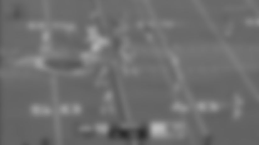 WR Isaiah Williams locates WR John Metchie III's tipped pass from QB Brady Cook to pick up a first down.