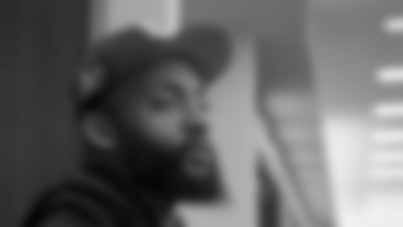 Patriots cornerback Carlton Davis III address the media on Friday, December 19, 2025.