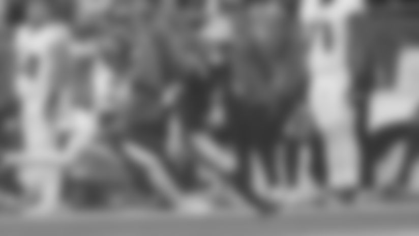 Drake Maye with a pass completion to Demario Douglas for a 58-yard Gain vs. Atlanta Falcons.