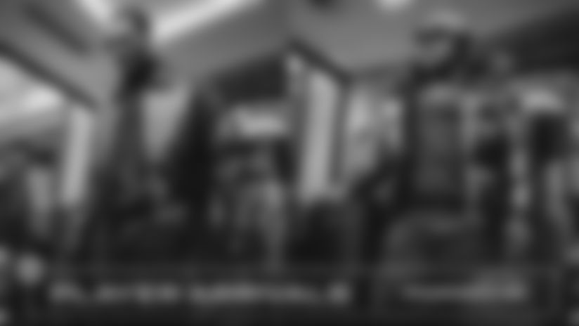 Check out photos of Los Angeles Rams safety Quentin Lake, offensive lineman Kevin Dotson & more players as they arrive at Soldier Field for their Divisional round matchup against the Chicago Bears.