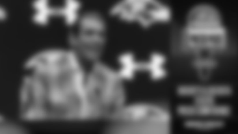 Ravens Owner Steve Bisciotti and General Manager Eric DeCosta speak with the media on Tuesday.