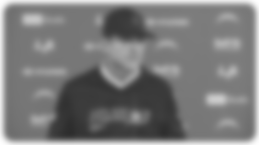 Head Coach Jim Harbaugh meets with the media to discuss the Week 18 matchup against the Denver Broncos.