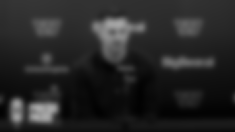 OC David Blough speaks to the media.