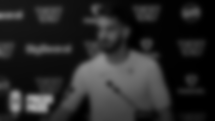 QB Marcus Mariota speaks to the media after the Washington Commanders fall to the Kansas City Chiefs 28-7 on Monday Night Football