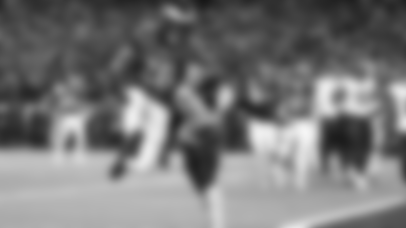 The 183 yards gained on the ground against Las Vegas were the second-highest total of the season.