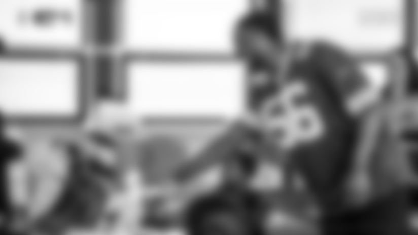 Green Bay Packers LB Edgerrin Cooper held a toy drive and visited classrooms at Howe Elementary School on Monday, Dec. 22, 2025.