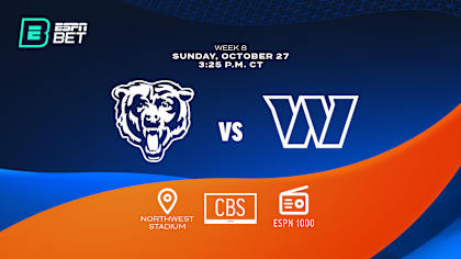 Chicago Bears at Washington Commanders 2024 Week 8 | How to watch 