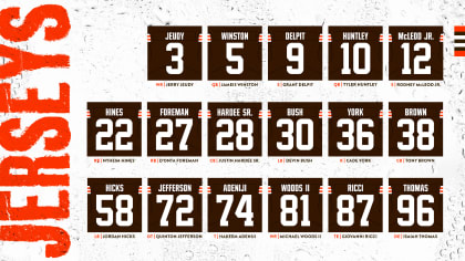 Updated Browns jersey numbers for additions and returning players