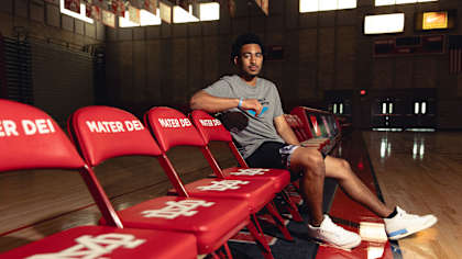 Bryce Young, Quarterback of the Carolina Panthers is seen at his former high school Mater Dei on Sunday, April 6, 2025 in Santa Ana, CA.
