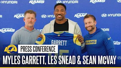 Myles Garrett, Sean McVay & Les Snead address the media following trade  with the Browns | Los Angeles Rams Press Conference following trade with  Cleveland Browns