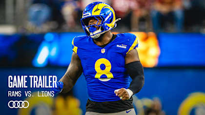 Logos of various NFL teams including Detroit Lions, Los Angeles Rams, and Buffalo Bills