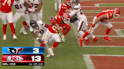 TOUCHDOWN: Running Back Kareem Hunt's Score Boosts Kansas City Chiefs' Lead  vs. Houston Texans in Second Quarter